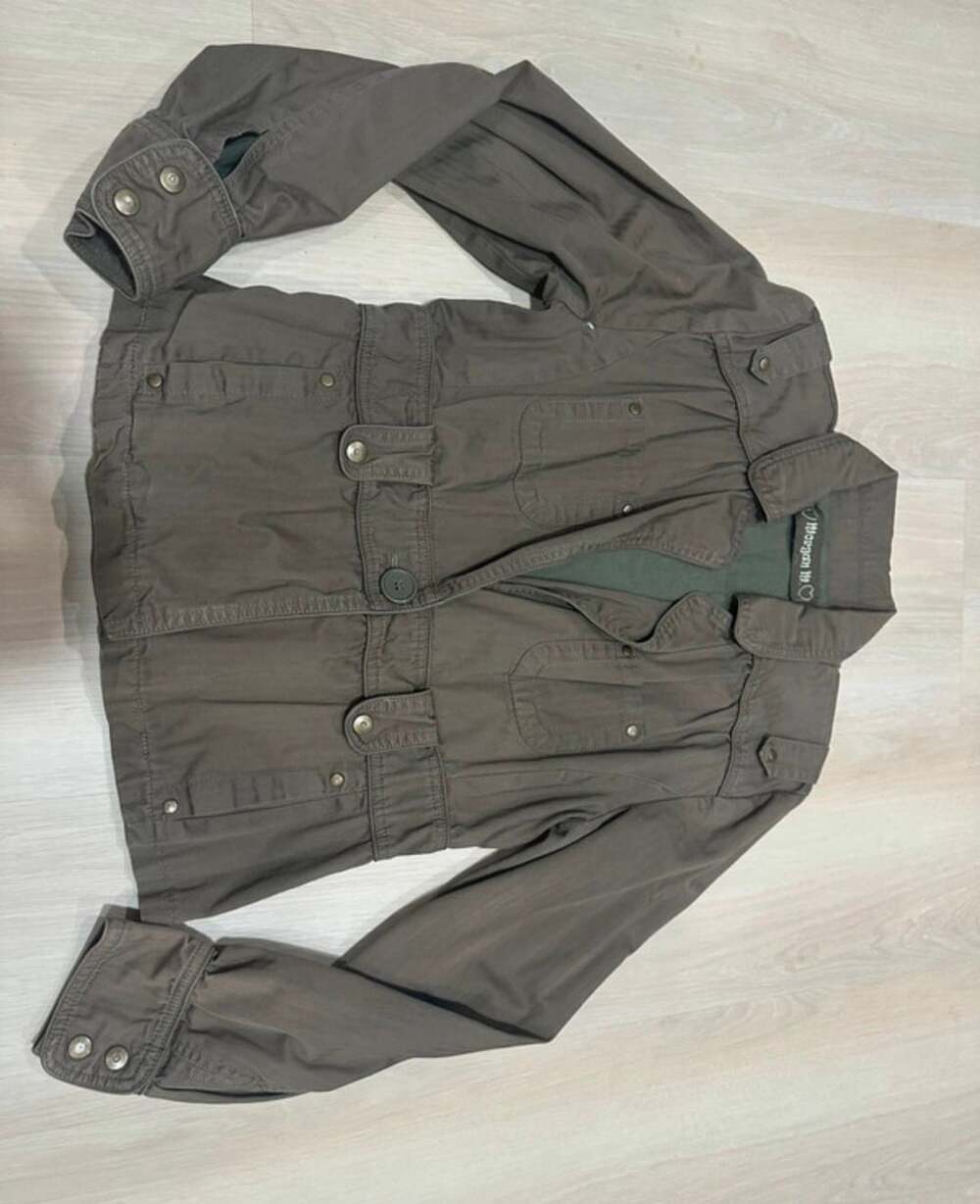 Morgan M Utility Jacket Size XL Brown Cotton Military Cargo Coat